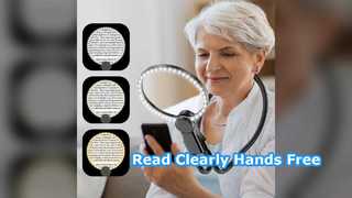 Neck Magnifier 3X 5X LED Light Hands Free Reading